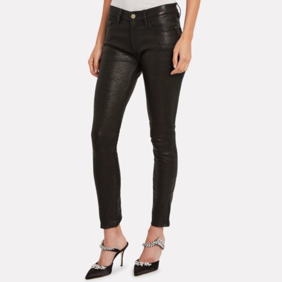 Frame Denim Pants - FRAME Le Skinny Black Leather Pants | 26